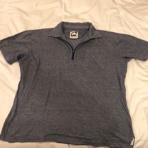 Mountain Khaki quarter zip polo shirt blue Large